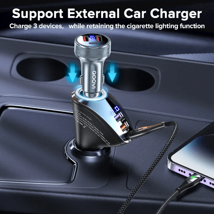 Car Charger with Socket Extension