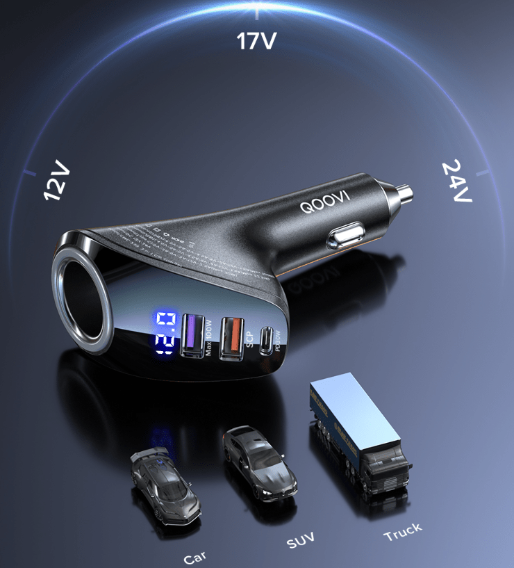 Car Charger with Socket Extension